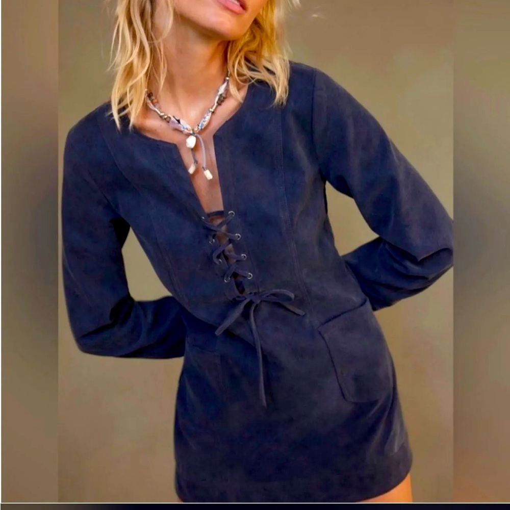 Free People Bradley Faux Suede Mini Dress NWOT
